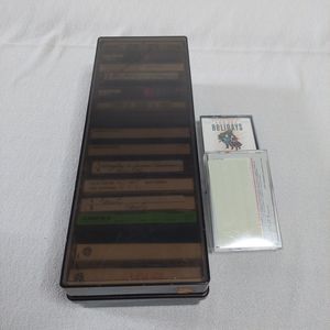 Vintage Cassette Tape Storage Case. 15 Recorded Cassettes, 2 Extra Cover 1980's